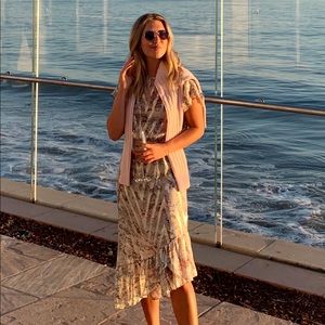 Grey metallic iro midi dress with open back